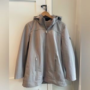 Andrew Marc Grey large coat. Waterproof, detachable hood.